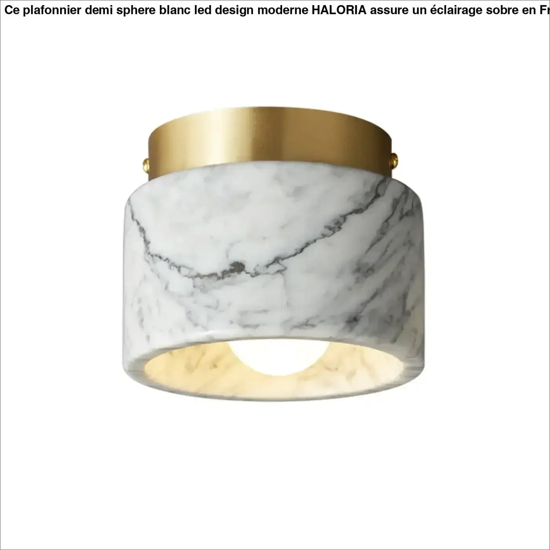 Plafonnier cylindre marbre élégant ambiance luxe blanc