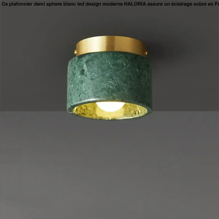Plafonnier cylindre marbre élégant ambiance luxe blanc