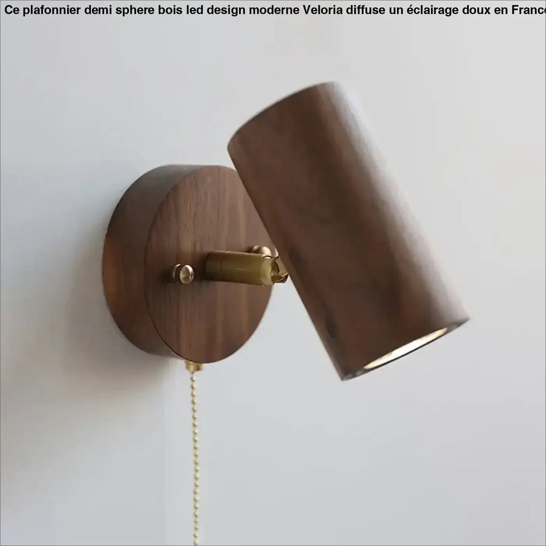 Applique murale orientable en bois naturel en teinte marron