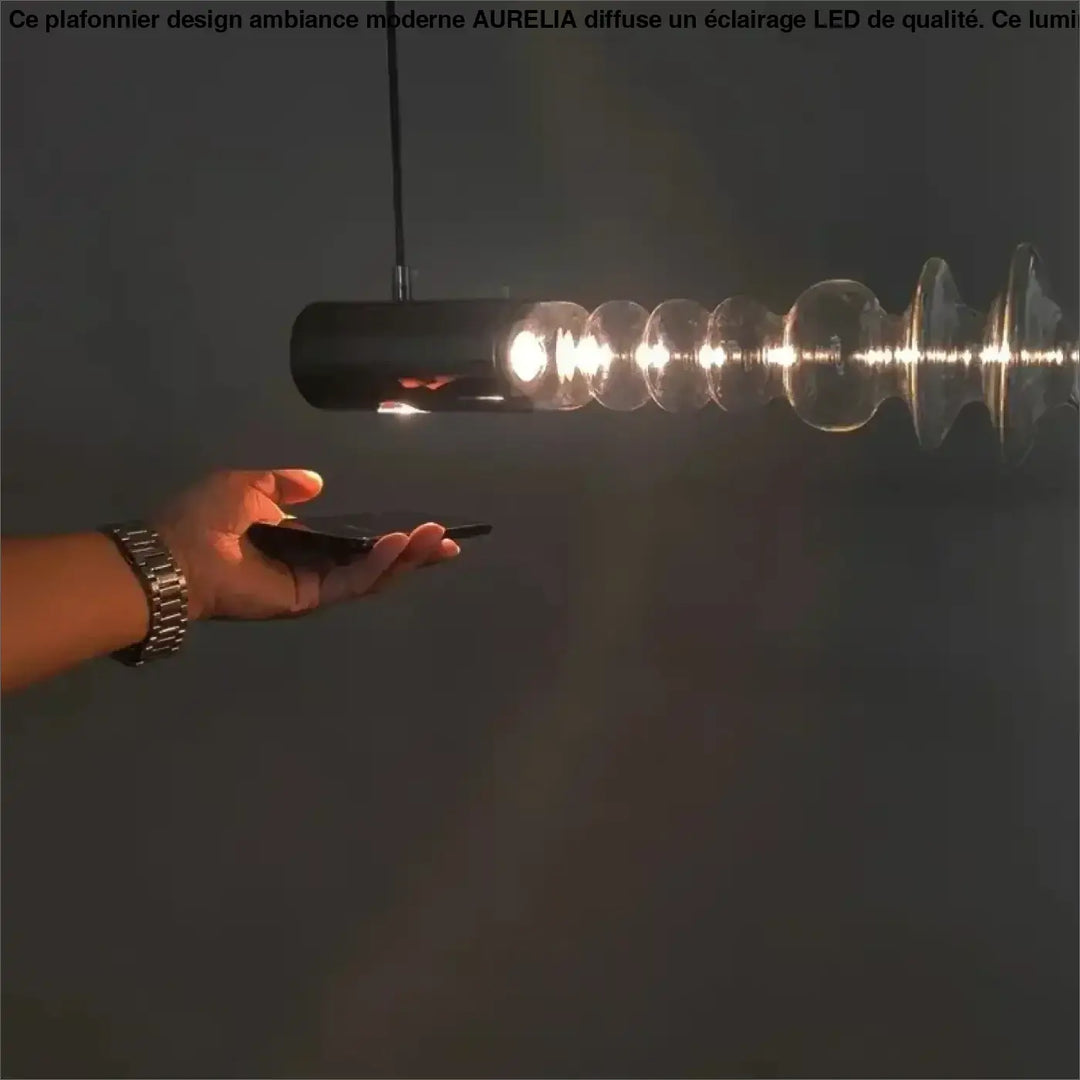Suspension luminaire moderne en verre horizontal design