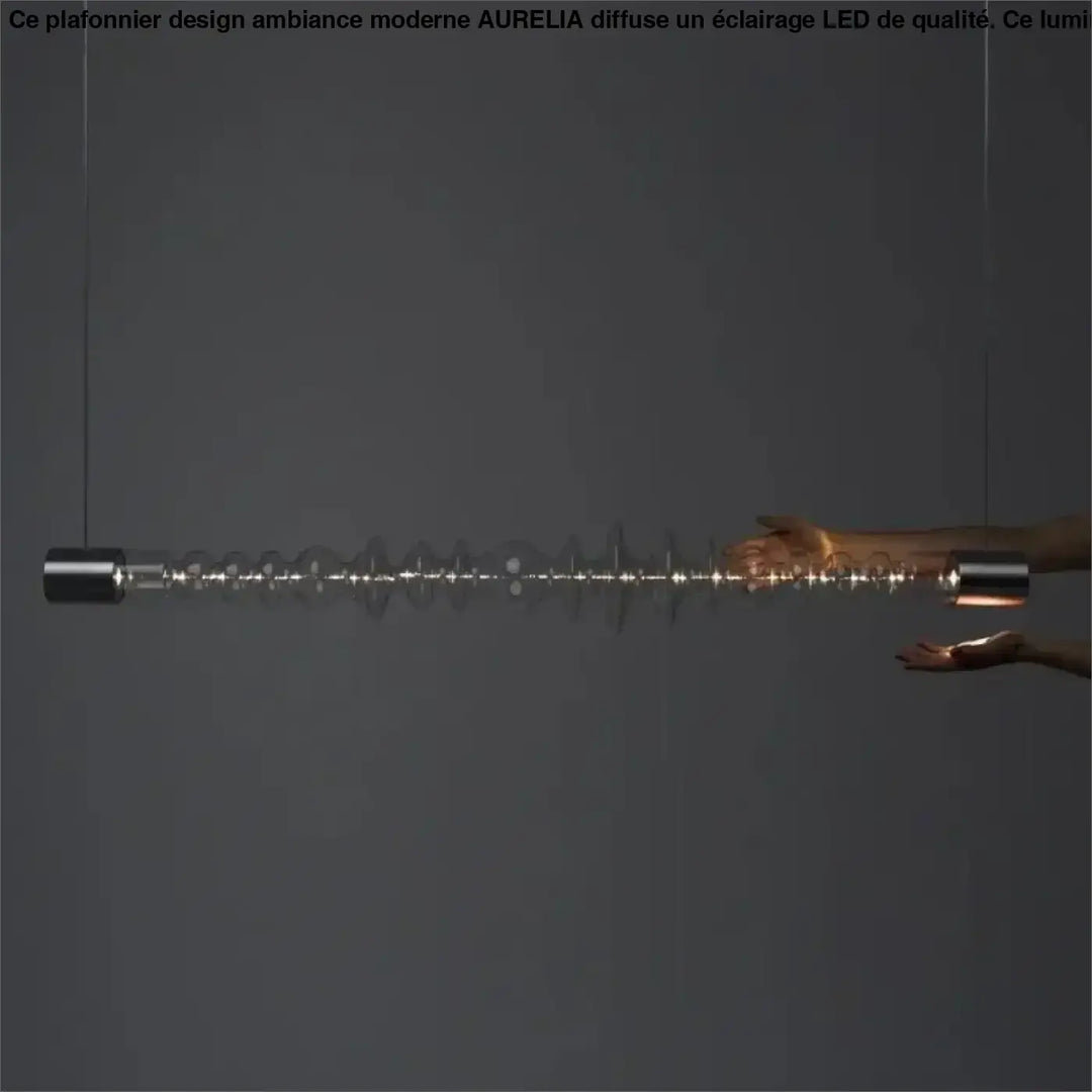 Suspension luminaire moderne en verre horizontal design