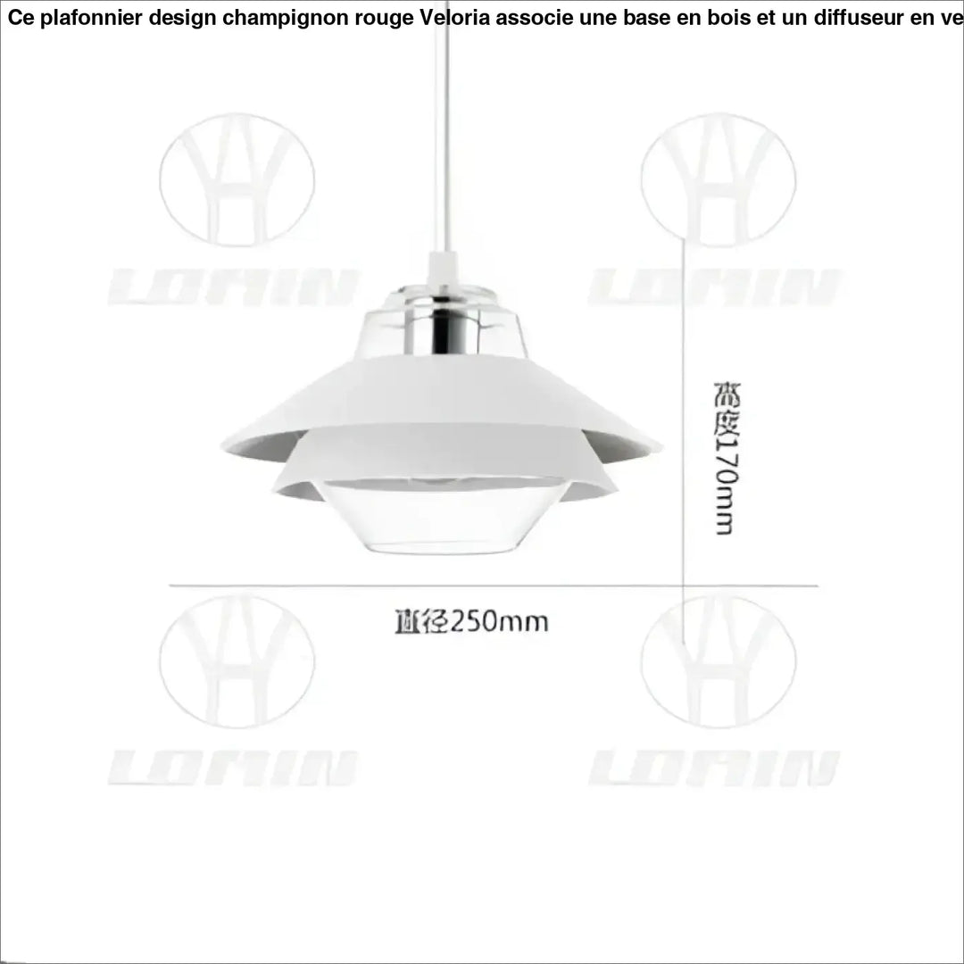 Suspension luminaire ariella blanc multi-étages avec finition métallique élégante et accents en verre pour décoration intérieure