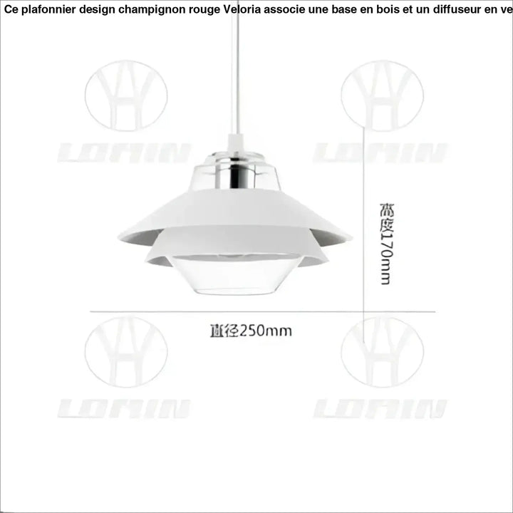 Suspension luminaire ariella blanc multi-étages avec finition métallique élégante et accents en verre pour décoration intérieure