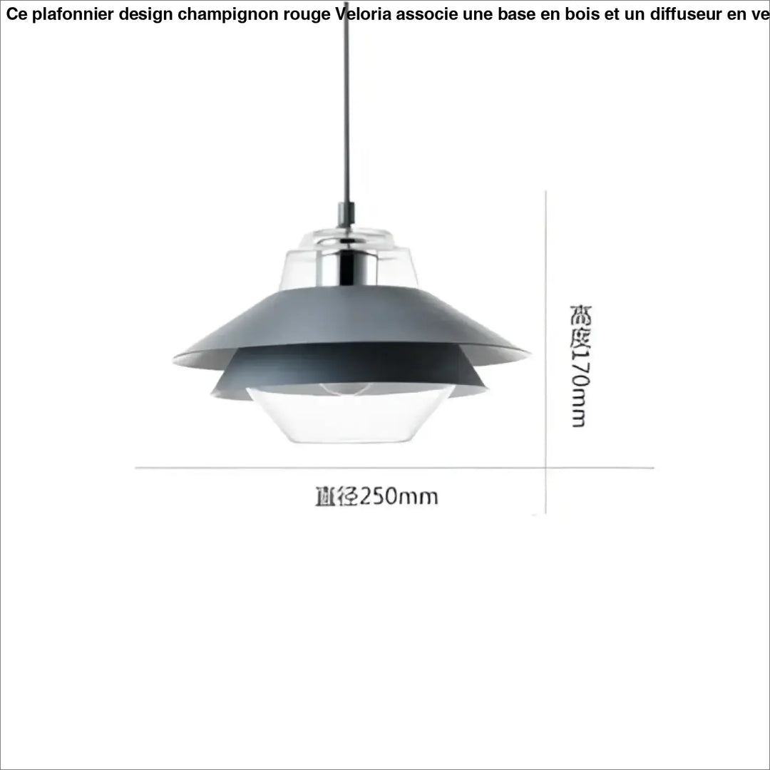 Suspension luminaire ariella grise moderne avec verrerie claire et finition métallique élégante pour décoration intérieure