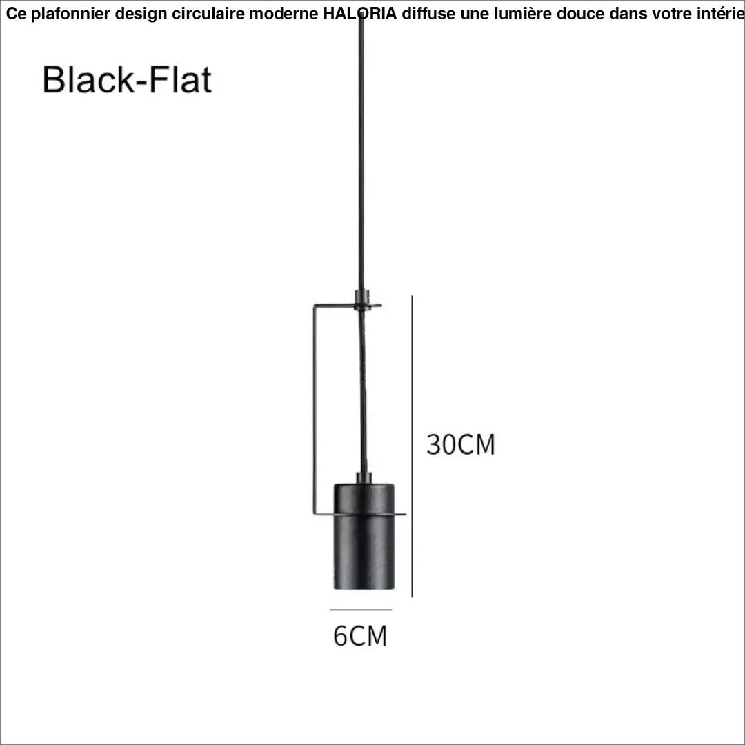 Suspension cylindrique noire minimaliste moderne chic