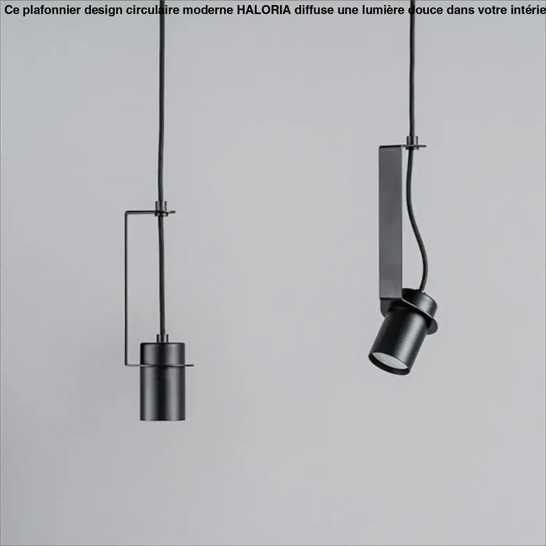 Suspension cylindrique noire minimaliste moderne chic