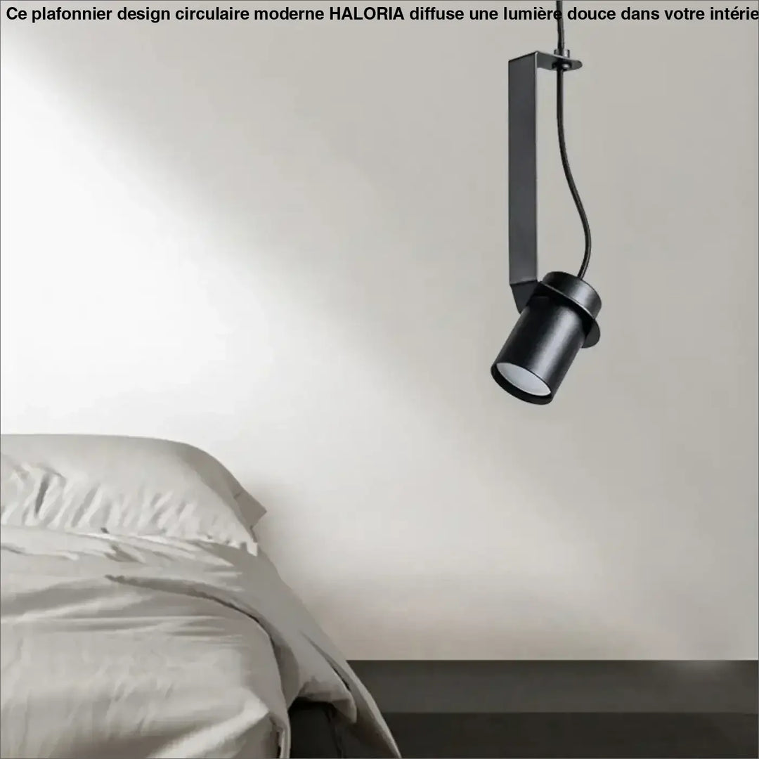 Suspension cylindrique noire minimaliste moderne chic