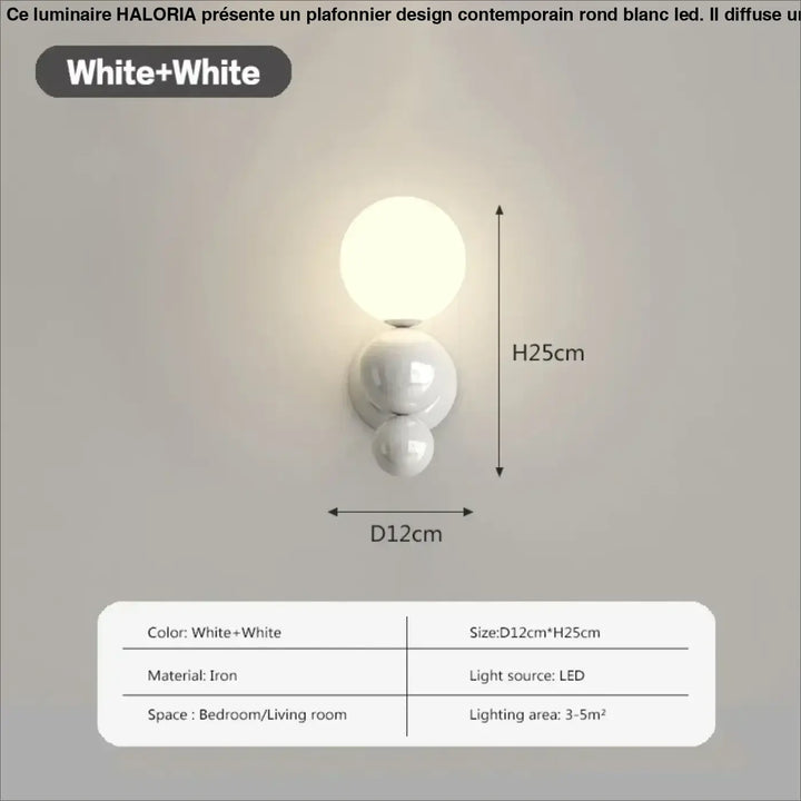 Applique murale en fer et led pour éclairage doux look chic