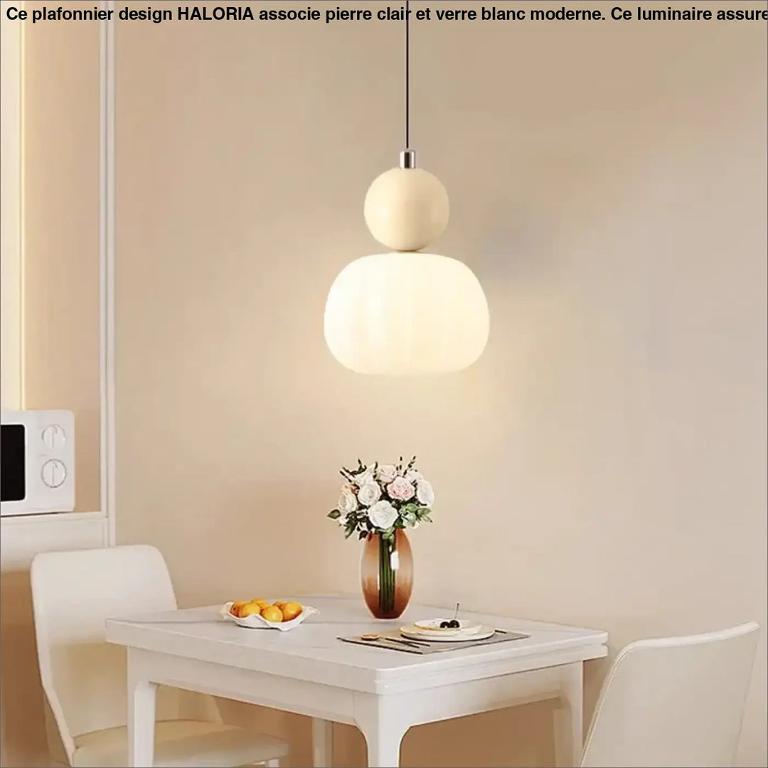 Suspension Luminaire Minimaliste en Verre et Bois Coloré

