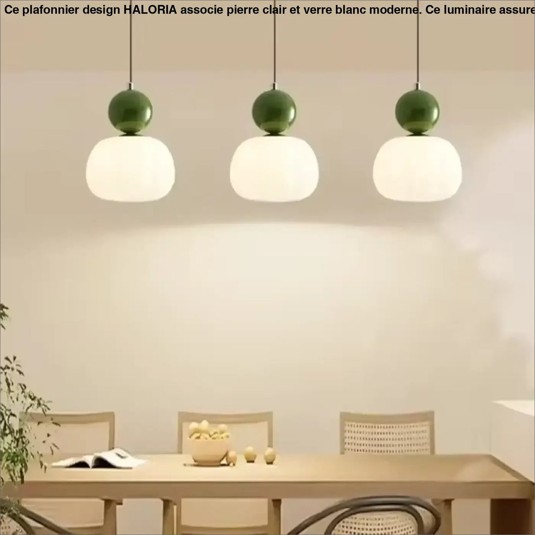 Suspension Luminaire Minimaliste en Verre et Bois Coloré

