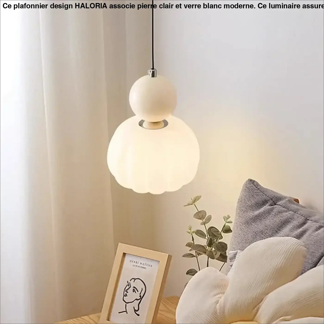 Suspension Luminaire Minimaliste en Verre et Bois Coloré

