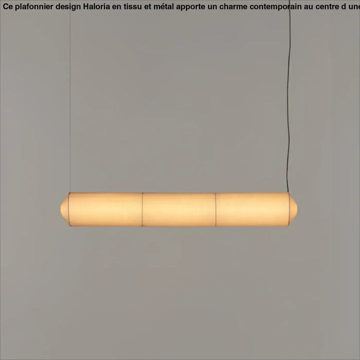 Suspension luminaire copía avec abat-jour cylindrique en tissu washi tissé ton chaud pour décoration intérieure