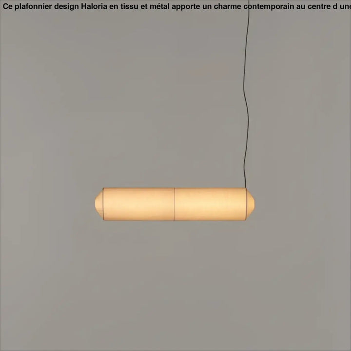 Suspension luminaire copa avec abat-jour cylindrique en tissu washi tissé de teinte chaude pour décoration intérieure