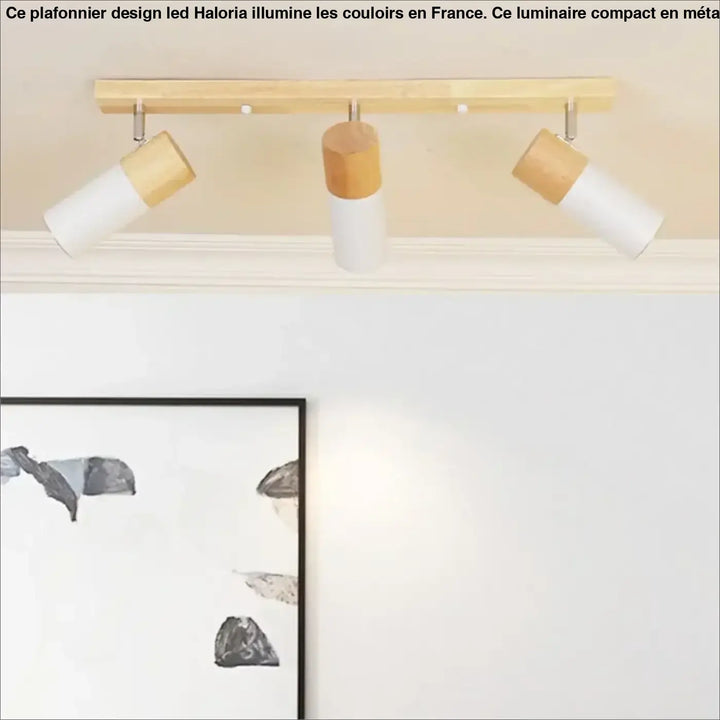 Plafonnier spot en bois orientable