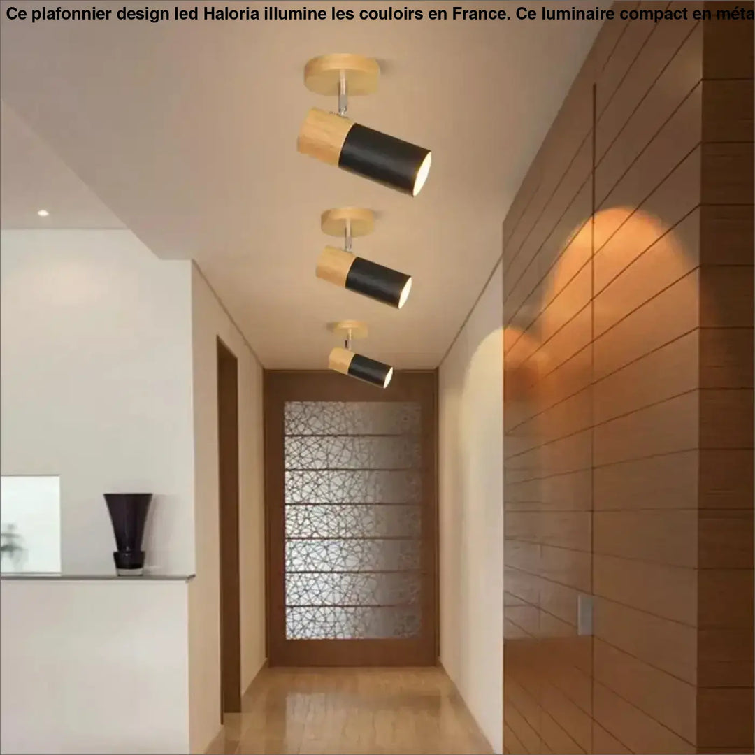 Plafonnier spot en bois orientable