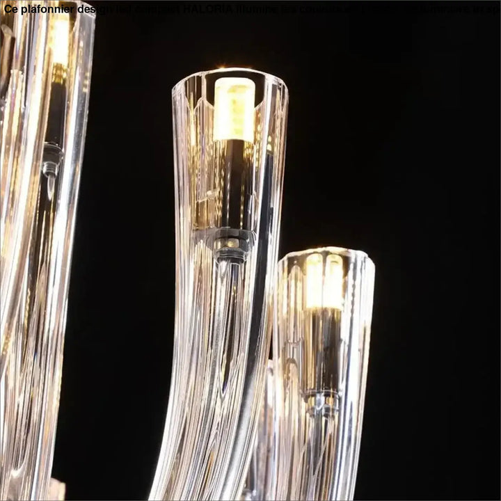 Suspension verre transparent et métal chic et raffinée