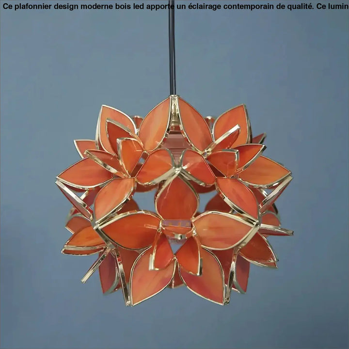 Suspension luminaire en verre forme de fleur au style poétique