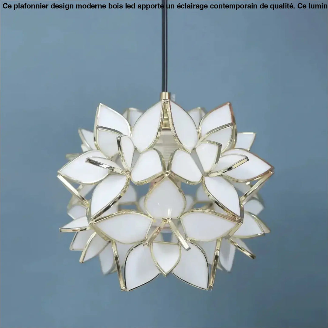 Suspension luminaire en verre forme de fleur au style poétique