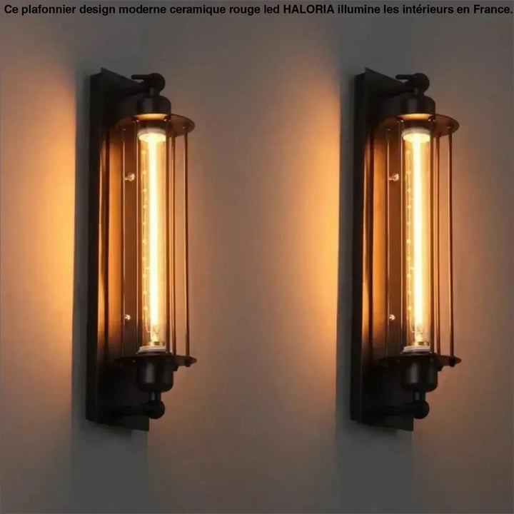 Suspension luminaire industriel noir au design vintage