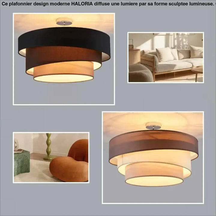 Plafonnier design circulaire moderne à lumière douce en métal