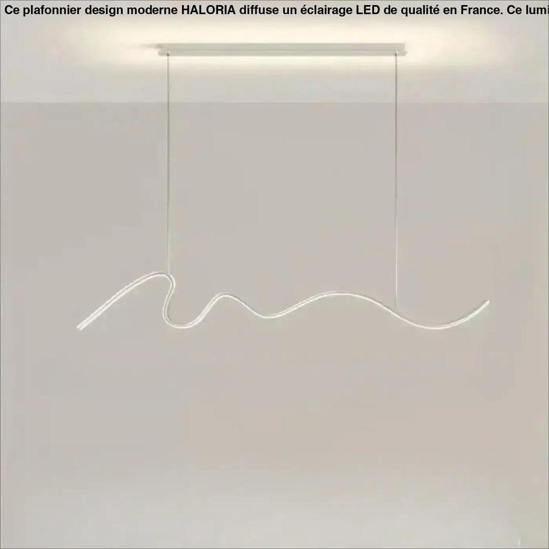 Suspension luminaire olaka blanc design ondulée minimaliste led moderne pour un éclairage élégant