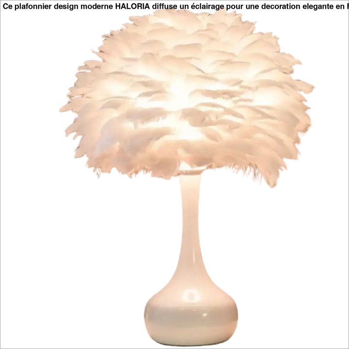 Lampe de chevet penna avec plumes blanches douces et base brillante élégante pour décoration intérieure raffinée