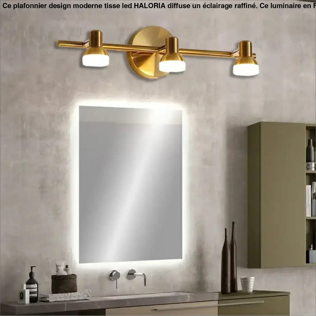 Applique murale dorée moderne éclairage miroir élégant