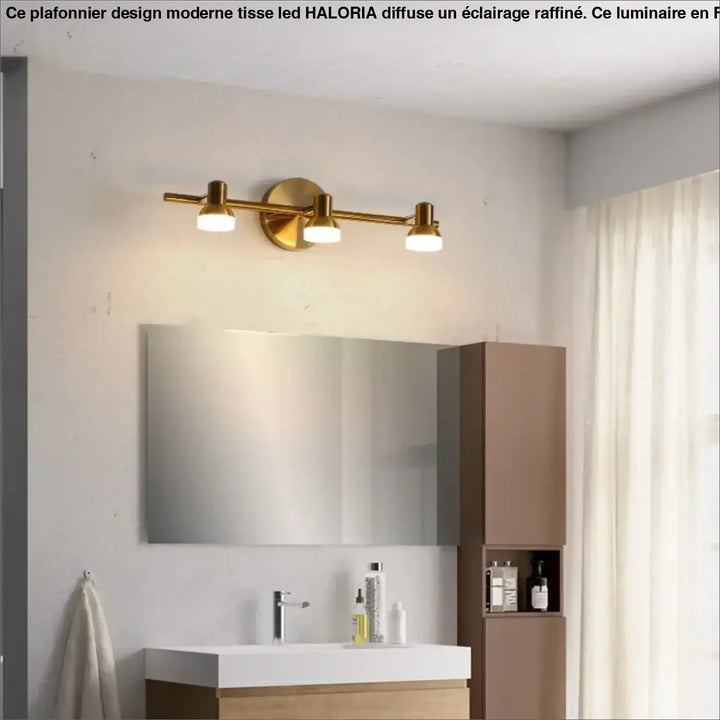 Applique murale dorée moderne éclairage miroir élégant
