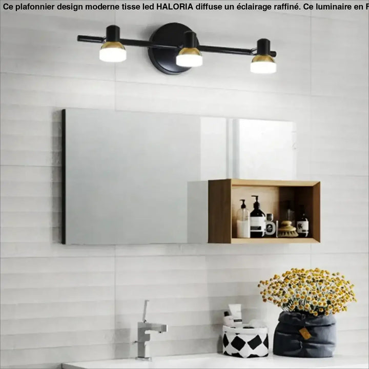 Applique murale dorée moderne éclairage miroir élégant