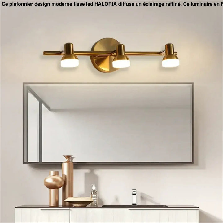 Applique murale dorée moderne éclairage miroir élégant