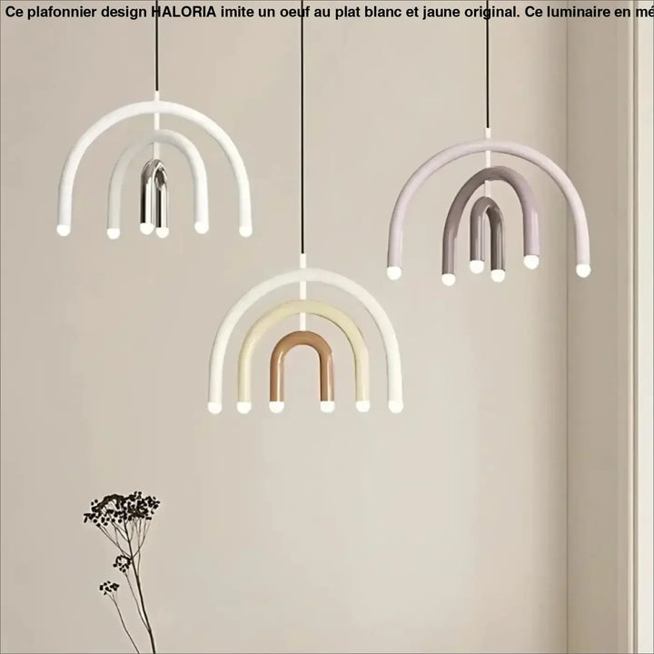 Suspension luminaire design en arcs arrondis
