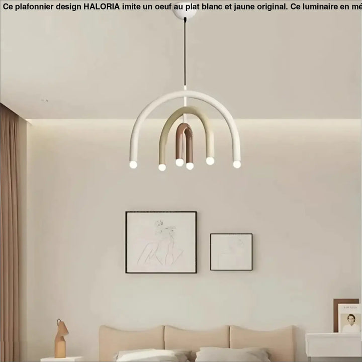 Suspension luminaire design en arcs arrondis