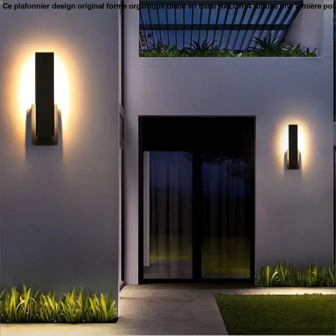 Applique murale façade contemporaine noire lumière diffuse

