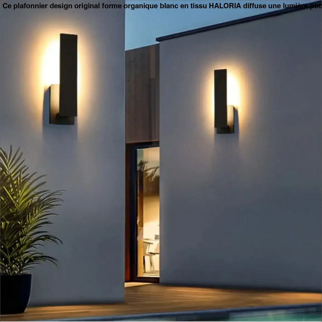 Applique murale façade contemporaine noire lumière diffuse

