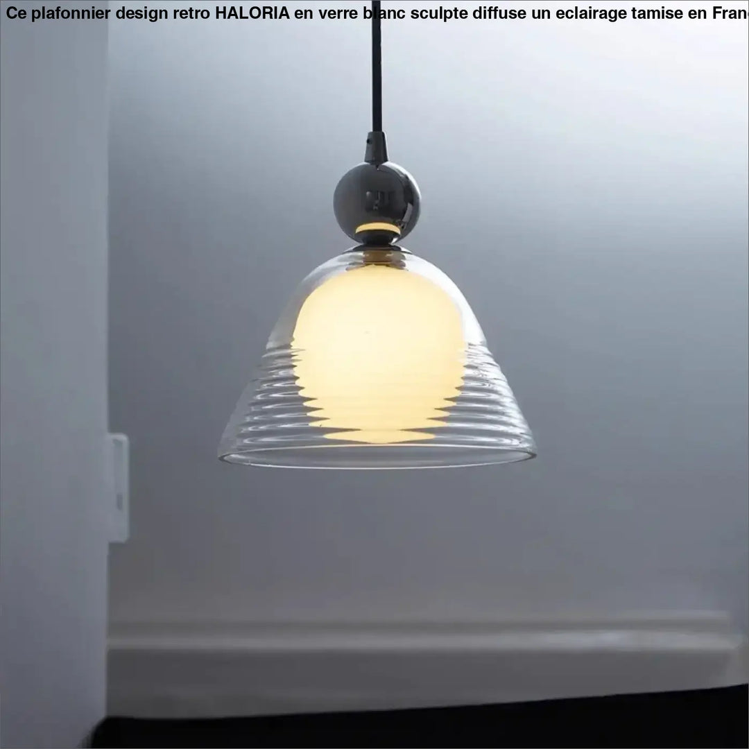 Suspension luminaire minimaliste en verre transparent design épuré