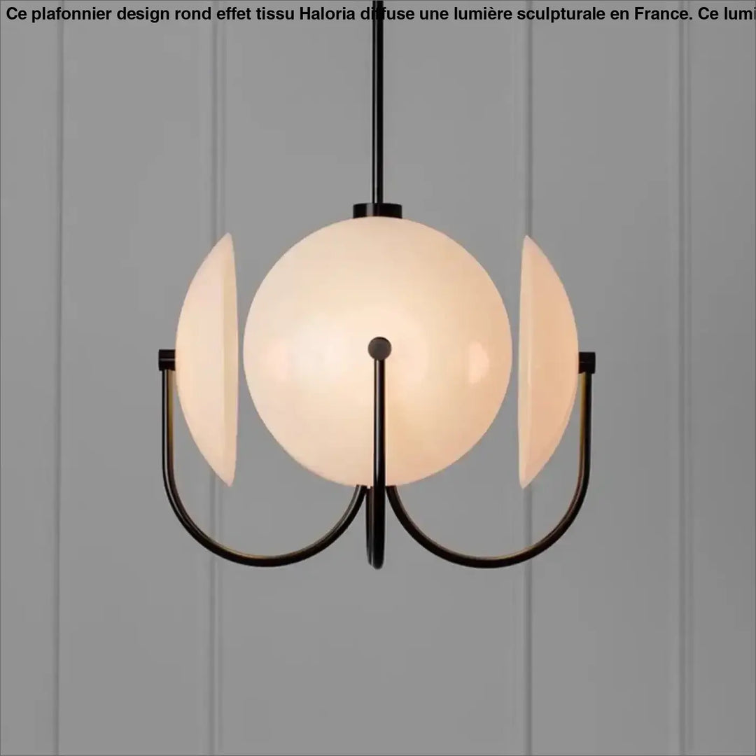 Suspension Design Globe Blanc Et Disques Minimaliste Élégance