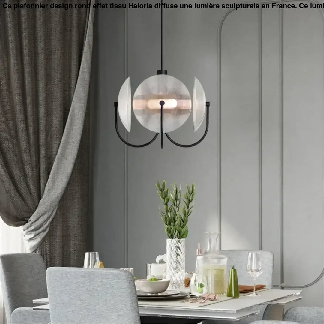 Suspension Design Globe Blanc Et Disques Minimaliste Élégance
