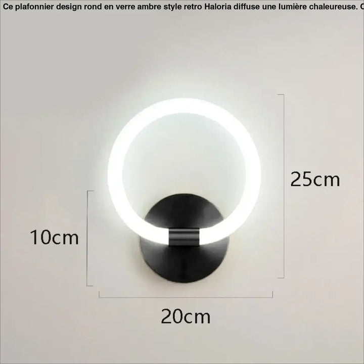 Applique murale design contemporain avec anneau lumineux