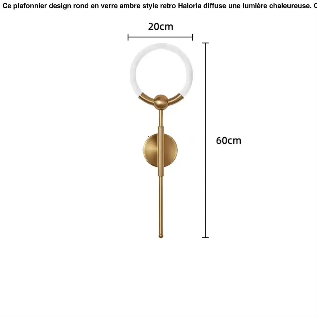 Applique murale design contemporain avec anneau lumineux