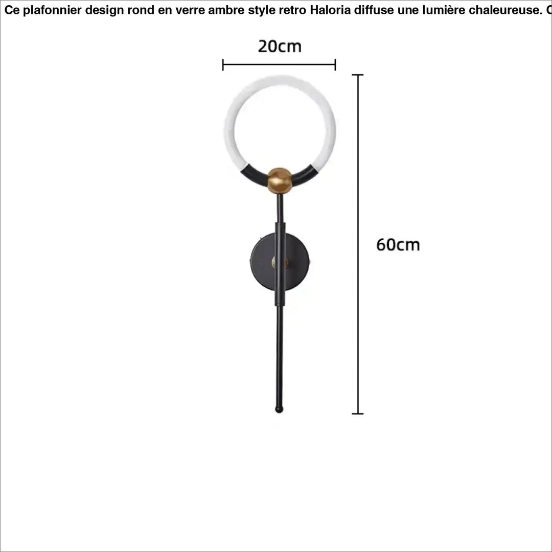 Applique murale design contemporain avec anneau lumineux