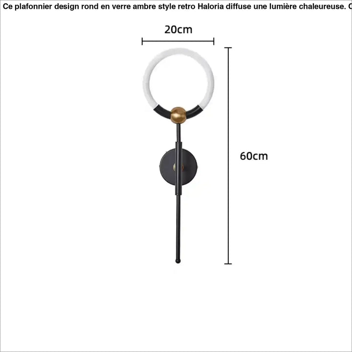 Applique murale design contemporain avec anneau lumineux