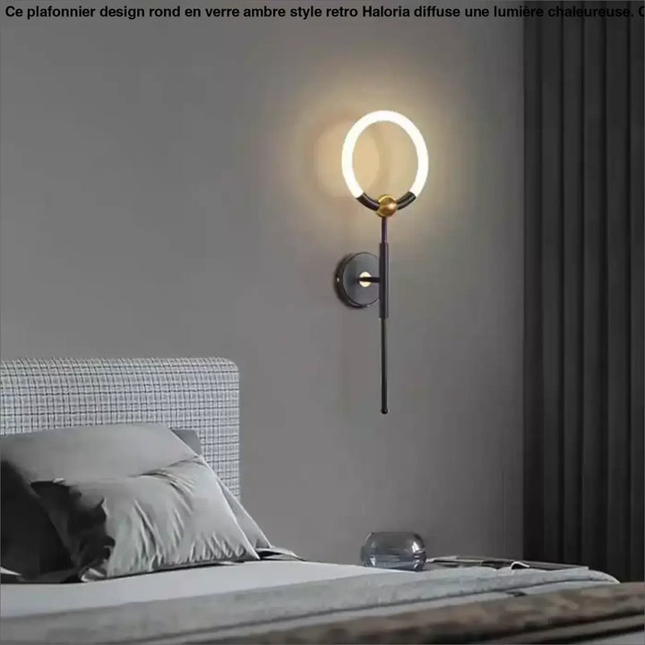 Applique murale design contemporain avec anneau lumineux