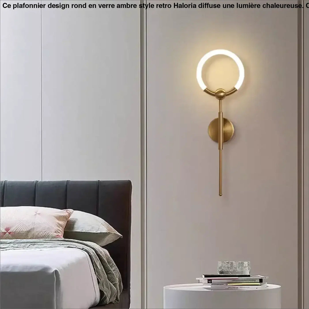 Applique murale design contemporain avec anneau lumineux