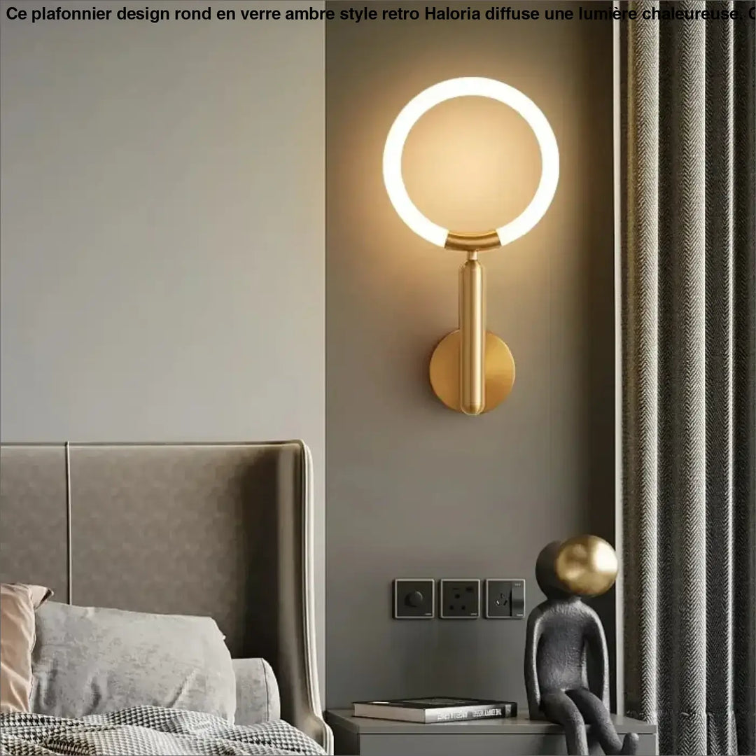 Applique murale design contemporain avec anneau lumineux