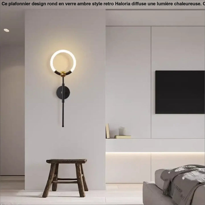 Applique murale design contemporain avec anneau lumineux