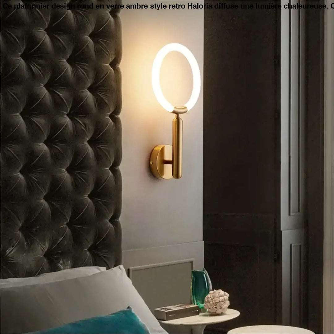 Applique murale design contemporain avec anneau lumineux