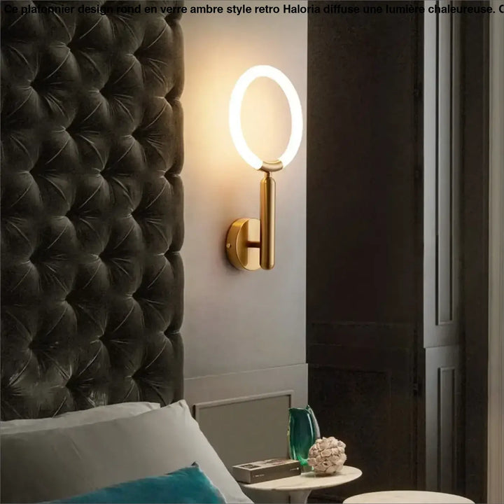 Applique murale design contemporain avec anneau lumineux