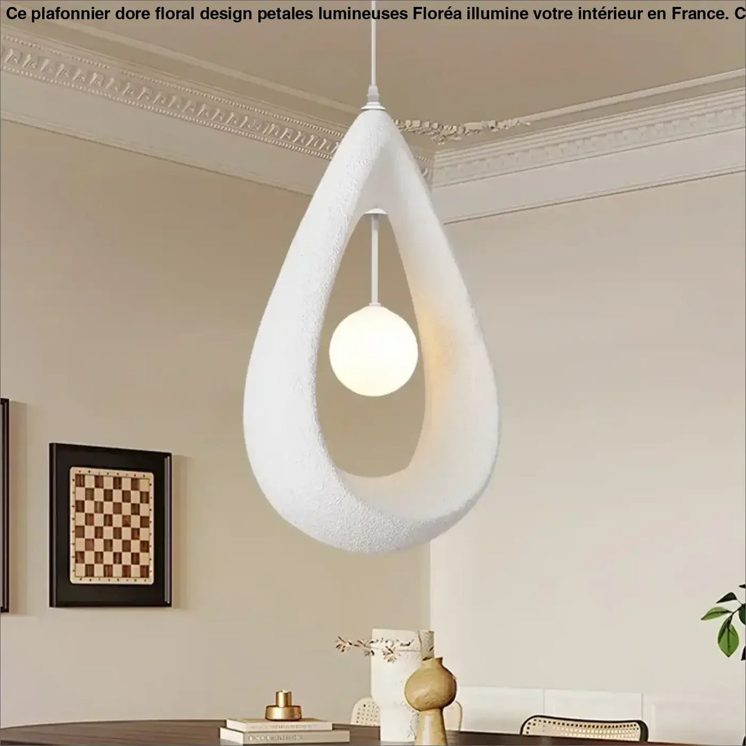 Suspension luminaire design blanche à anneau organique épuré