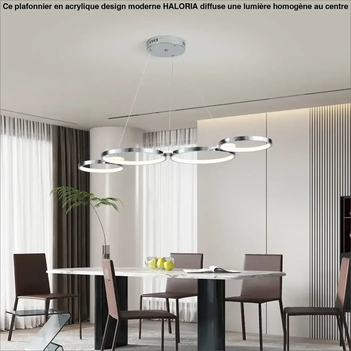 Suspension luminaire anneaux led pour intérieur chic et moderne