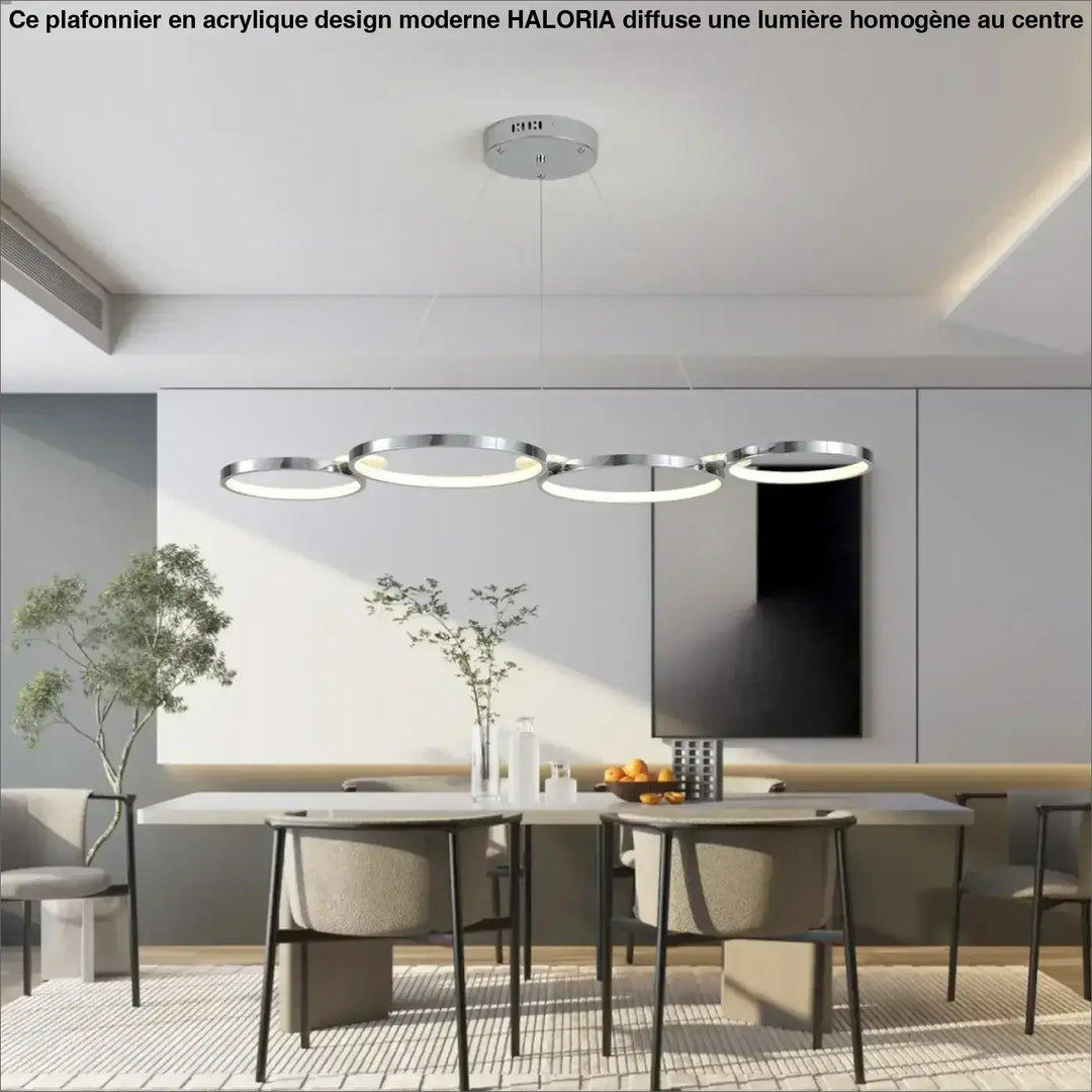 Suspension luminaire anneaux led pour intérieur chic et moderne